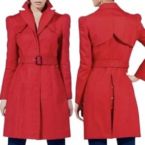 Kenneth Cole New York classic red trench coat size S.